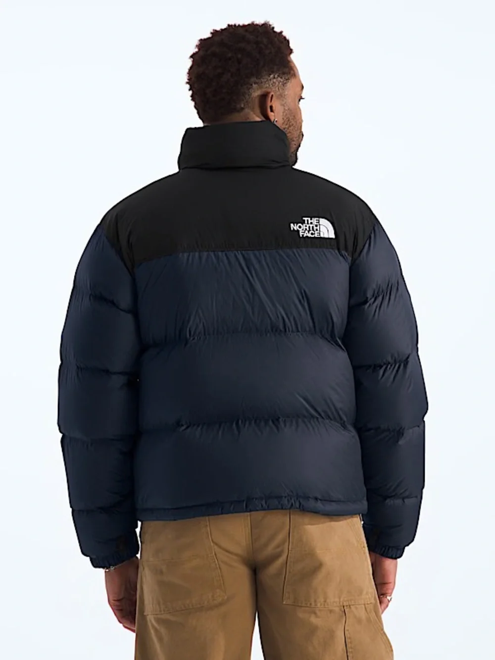 The North Face Black Navy Shell Nuptse Large Rip